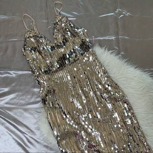 Silver Sequin Gown
